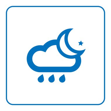 Bulut yağmuru ve ay simgesi