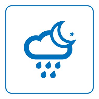 Bulut yağmuru ve ay yıldızı simgesi