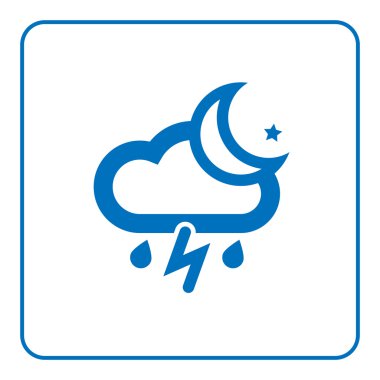 Bulut şimşek yağmur ay simgesi