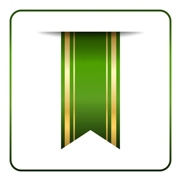 Zielony złoty baner zakładki — Wektor stockowy