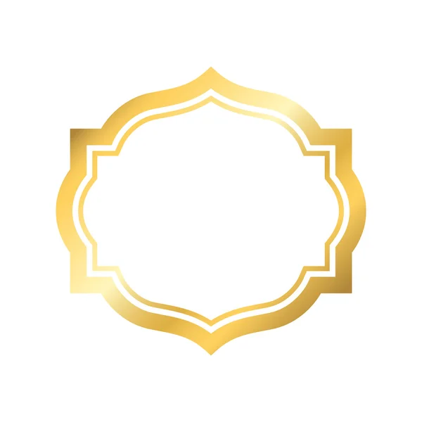 Золотая рамка. простой золотистый белый — стоковый вектор