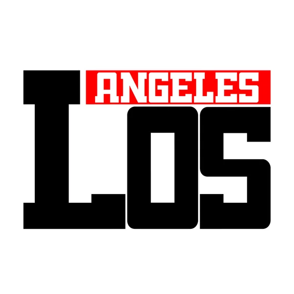 Tipografía camiseta Los Angeles CA blanco — Vector de stock