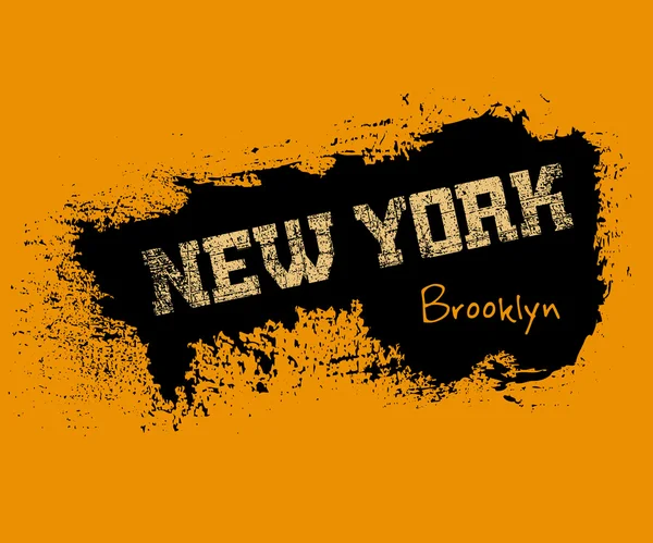 T shirt tipografi grafik New York turuncu — Stok Vektör