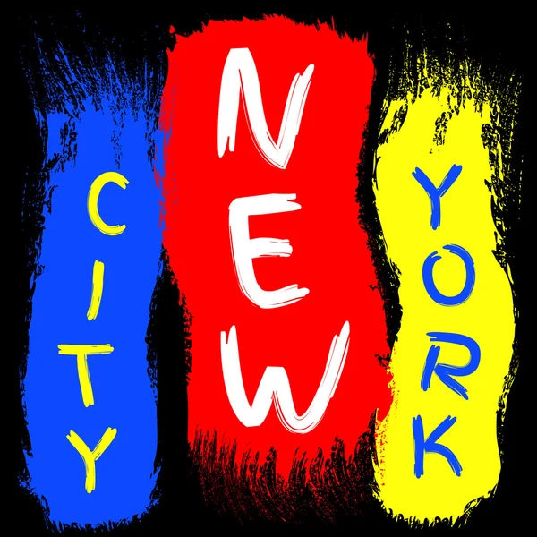 T shirt tipografia grafica New York Pennellata — Vettoriale Stock