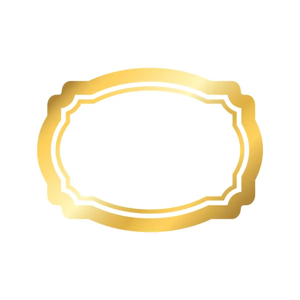 Moldura dourada simples design branco dourado —  Vetores de Stock