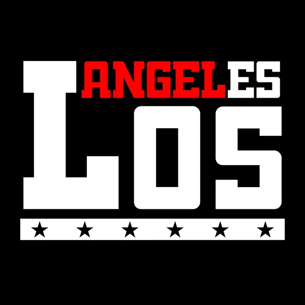 Tipografía camiseta Los Angeles CA negro — Vector de stock