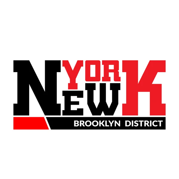 T πουκάμισο τυπογραφία γραφικό Μπρούκλιν της Νέας Υόρκης — Διανυσματικό Αρχείο