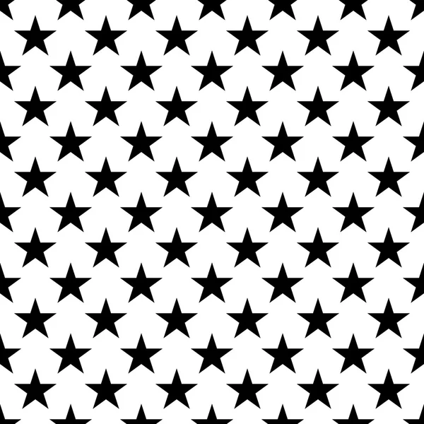 Étoiles motif sans couture petit noir blanc — Image vectorielle