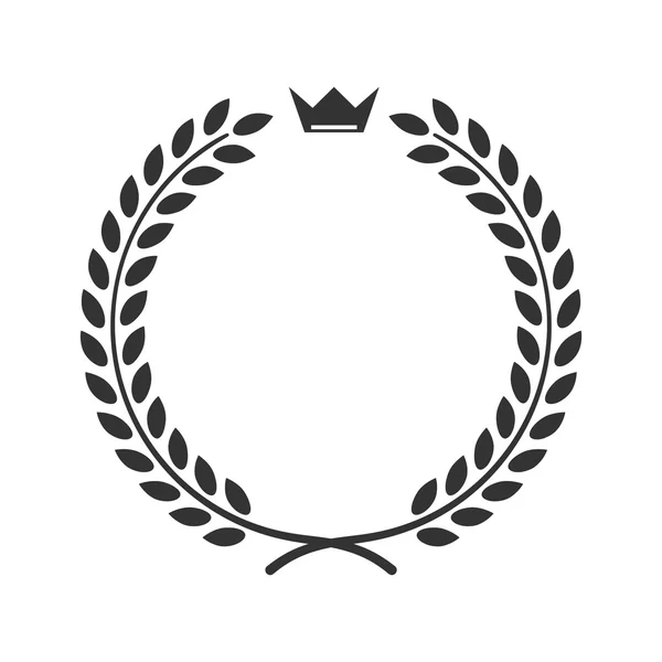 Laurel trigo corona símbolo victoria logro icono — Vector de stock
