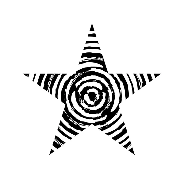 Estrella icono espiral grunge textura — Archivo Imágenes Vectoriales