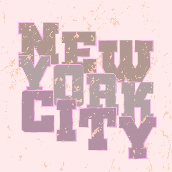 T gömlek tipografi grafik New York tarzı — Stok Vektör