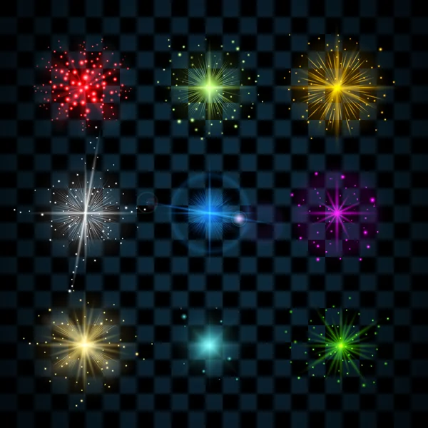 Λάμπει λάμπει πολύχρωμα αστέρια — Διανυσματικό Αρχείο