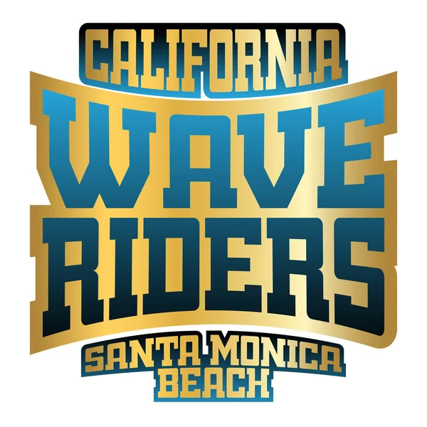 Wave riders typography — Stock Vector