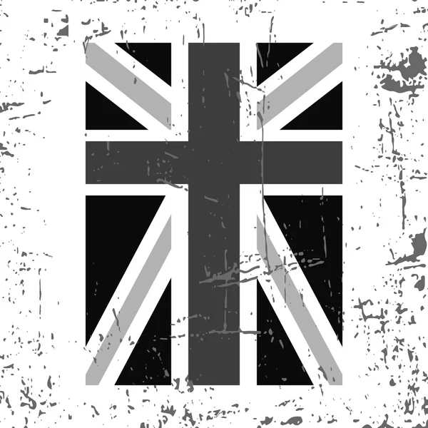 Bandeira britânica vertical cinza — Vetor de Stock