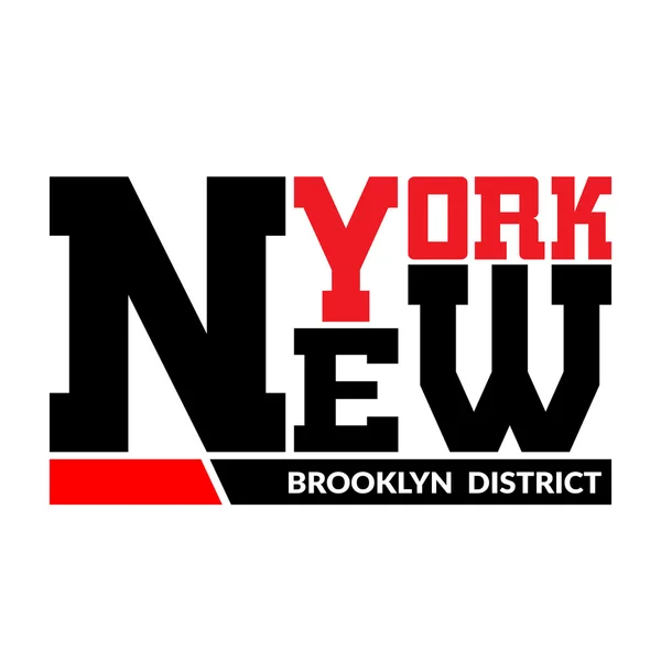 T shirt typografie grafische New York Brooklyn district — Stockvector