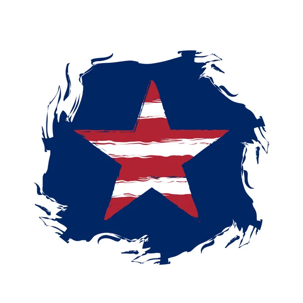 Символ гранжа звезды американского флага — стоковый вектор