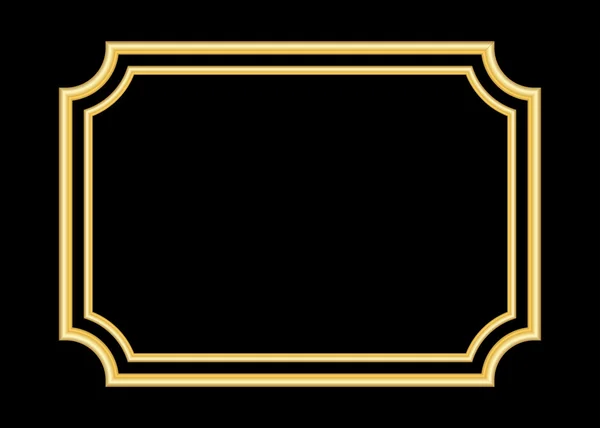 Χρυσό πλαίσιο. Όμορφο απλό χρυσαφί μαύρο — Διανυσματικό Αρχείο