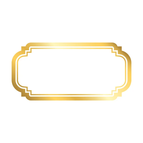 Moldura de ouro branco simples —  Vetores de Stock