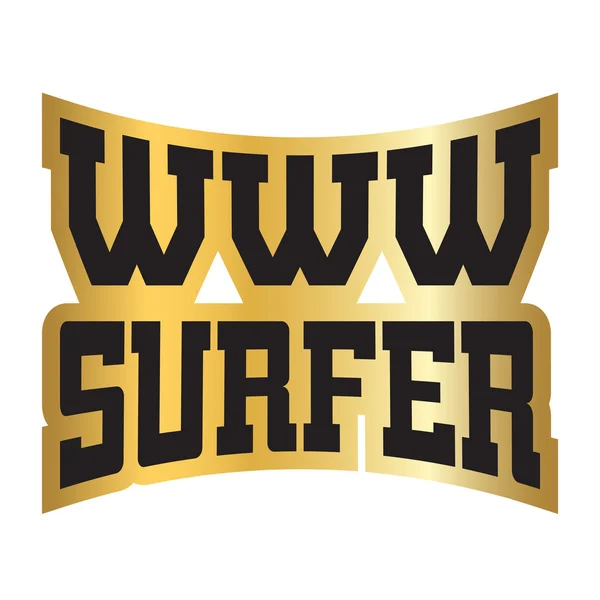 Www internet surfer typografie grafik gold — Stockvektor