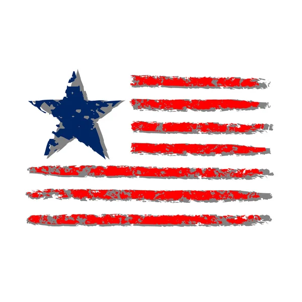 アメリカの国旗グランジ祭典の独立記念日の色 — ストックベクタ