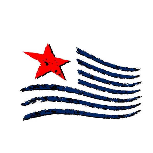 Σημαία Αμερικής κύμα σύμβολο ημέρα ανεξαρτησίας — Διανυσματικό Αρχείο