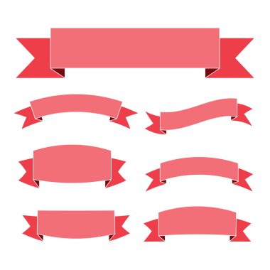 Pembe kurdele afiş düz ayarlayın