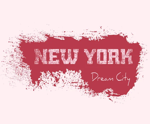 T shirt tipografi grafik New York kız — Stok Vektör