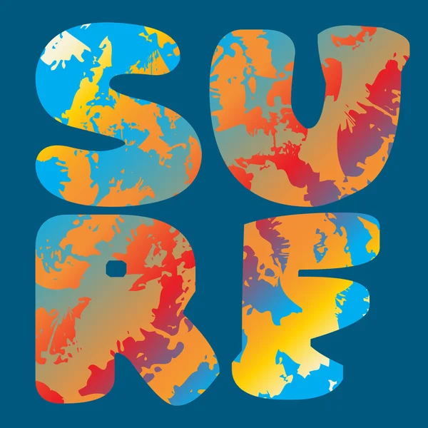 Surf T-Shirt Typografie Grafiken — Stockvektor