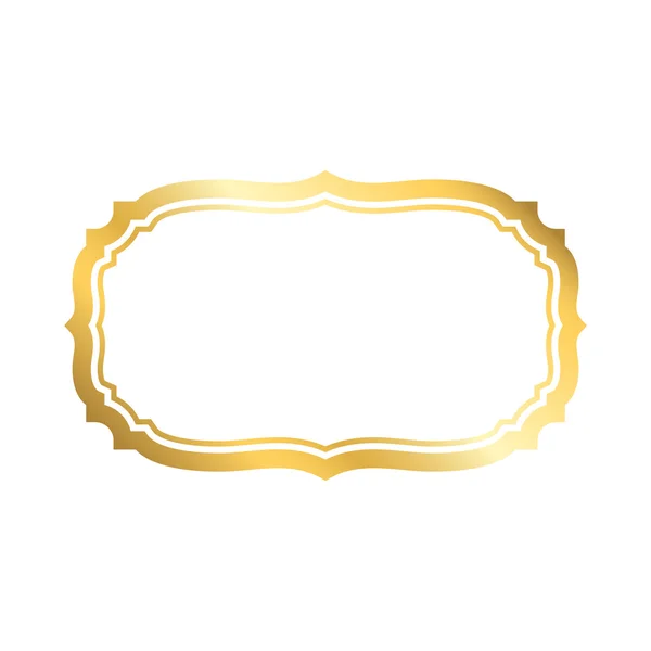 Moldura de ouro simples branco dourado — Vetor de Stock