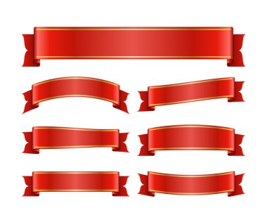 Kırmızı kurdele afiş ipek set