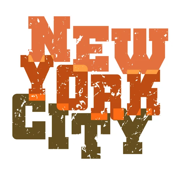 Tshirt typography New York green orange — стоковый вектор