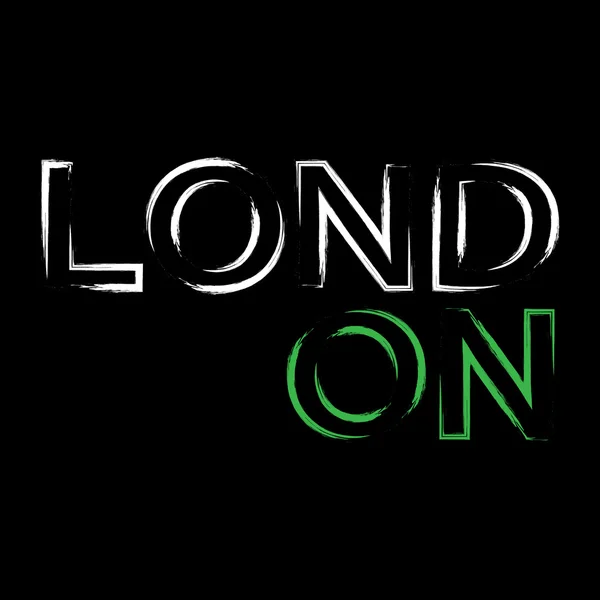 T-Shirt Typografie Grafiken London Stadt Pinsel — Stockvektor