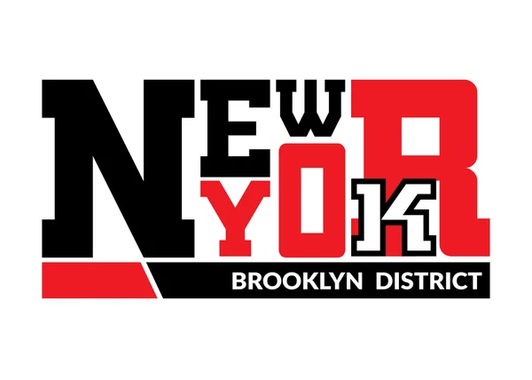 T shirt New York Brooklyn συνοικία — Διανυσματικό Αρχείο