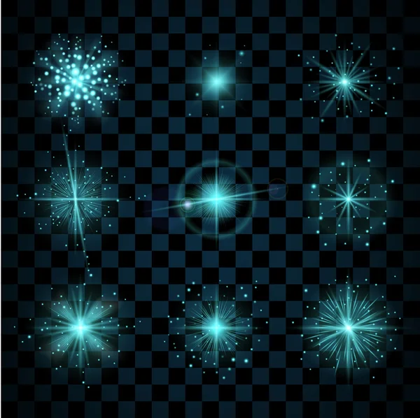 Brillano stelle blu brillanti — Vettoriale Stock