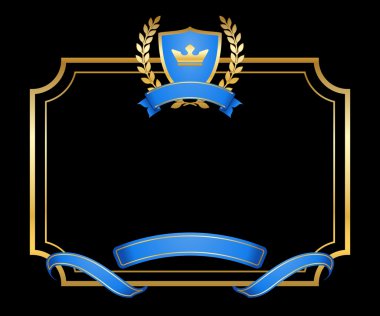 Laurel wreath gold icon shield frame