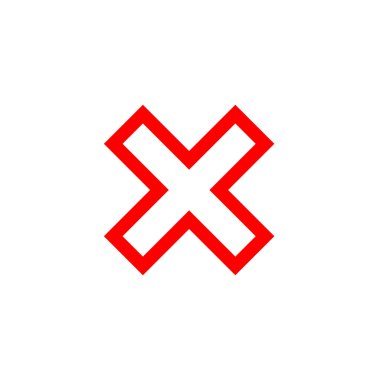 İşareti kırmızı öğe çapraz