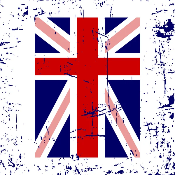 British flag cross white — Stock Vector