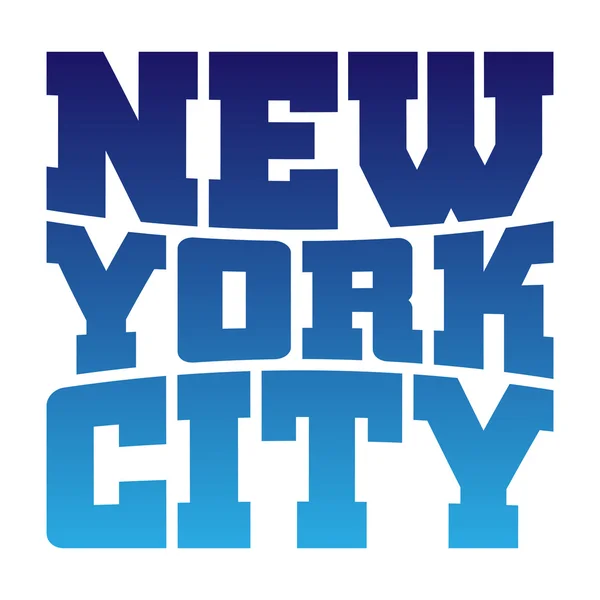 T-shirt tipografia azul Nova York —  Vetores de Stock
