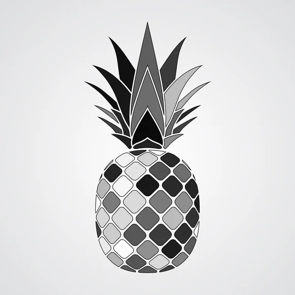 Piña gris icono del mosaico — Vector de stock