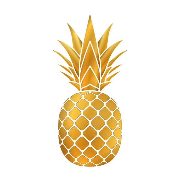 Ananas altın simgesi — Stok Vektör