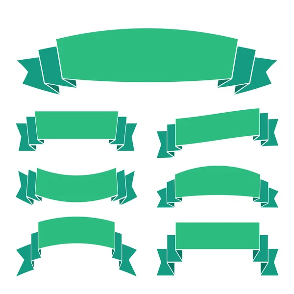 Grünes Band Banner gesetzt schön — Stockvektor