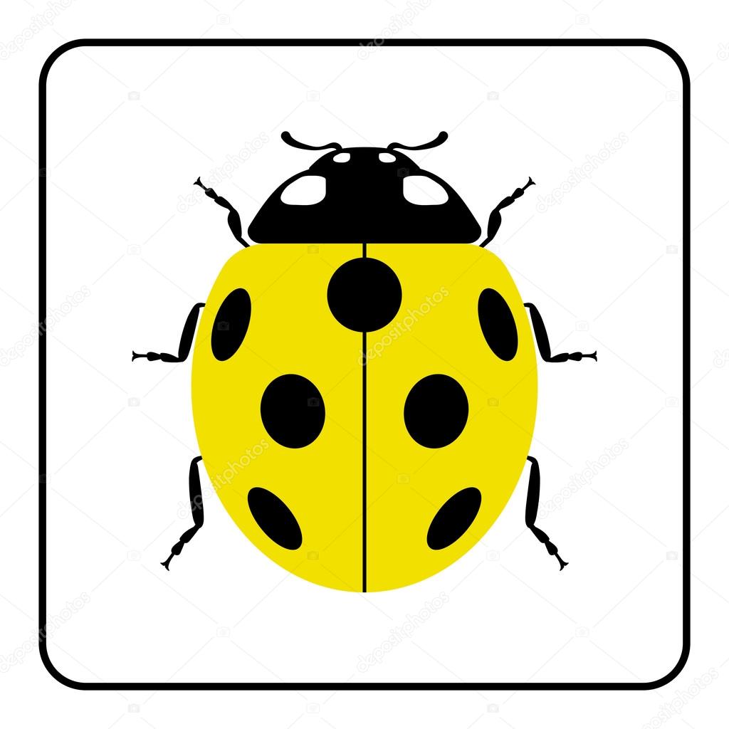 Ladybug yellow realistic cartoon icon — Stock Vector © Alona_S 123048444