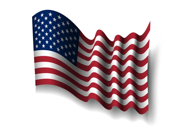 Bandera americana aislada — Vector de stock