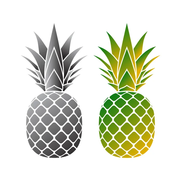 Pineapple icons set — Stock Vector