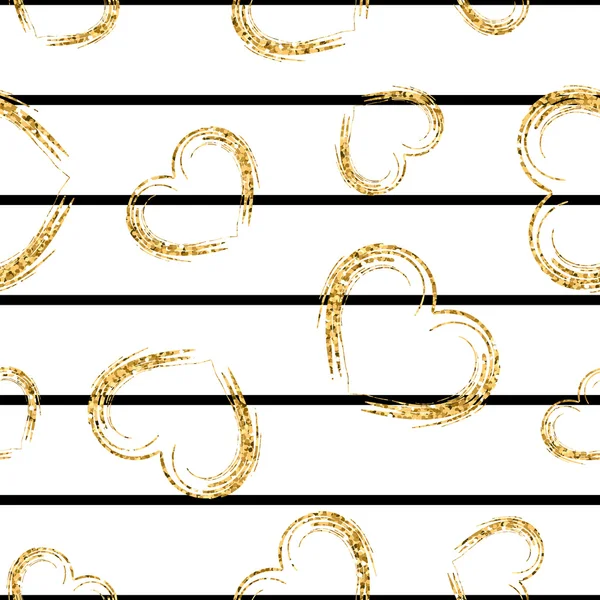 Полосы золотых сердец — стоковый вектор