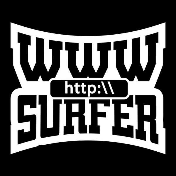 WWW surfer t shirt tipografia grafica — Vettoriale Stock