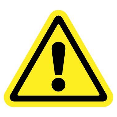 Beyaz arkaplanda dikkat işareti