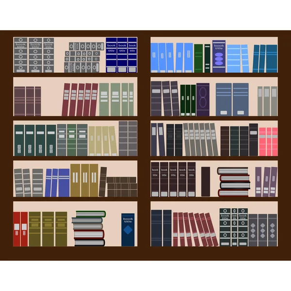 Bookshelf flat design — 스톡 벡터