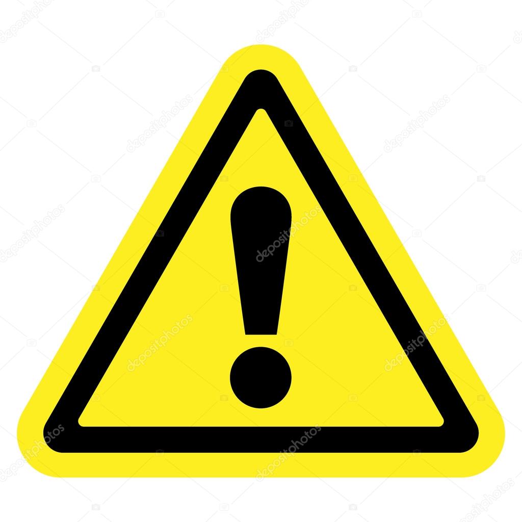 attention sign on white background