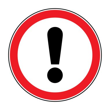 Beyaz arkaplanda dikkat işareti